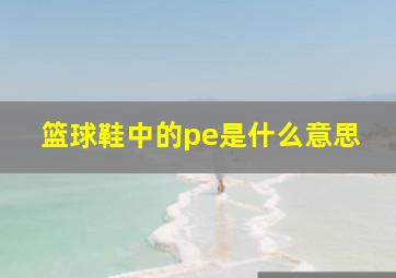 篮球鞋中的pe是什么意思