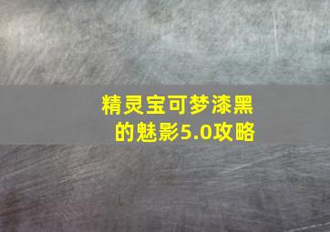 精灵宝可梦漆黑的魅影5.0攻略