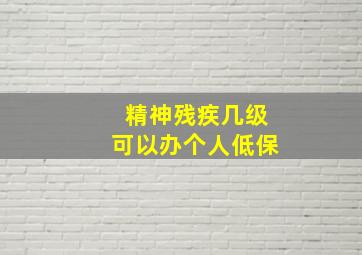 精神残疾几级可以办个人低保