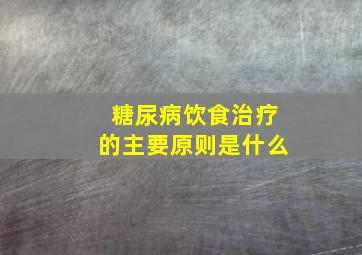 糖尿病饮食治疗的主要原则是什么