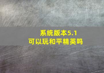 系统版本5.1可以玩和平精英吗