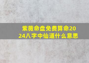 紫薇命盘免费算命2024八字中仙道什么意思