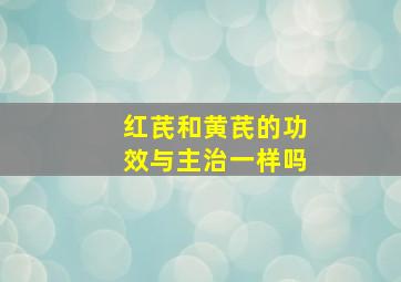 红芪和黄芪的功效与主治一样吗