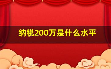 纳税200万是什么水平