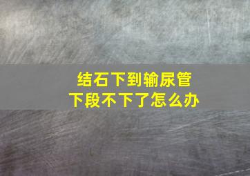 结石下到输尿管下段不下了怎么办