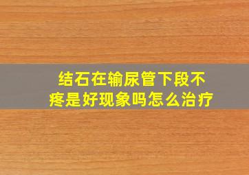 结石在输尿管下段不疼是好现象吗怎么治疗