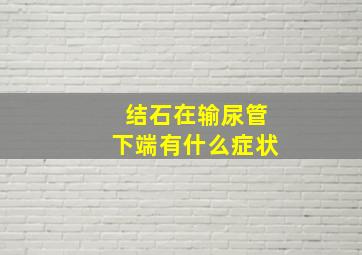 结石在输尿管下端有什么症状