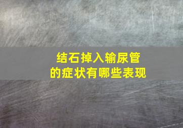 结石掉入输尿管的症状有哪些表现