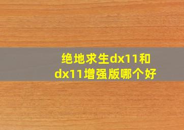 绝地求生dx11和dx11增强版哪个好