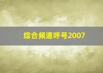 综合频道呼号2007