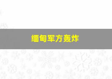 缅甸军方轰炸