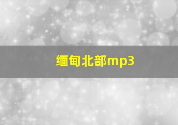 缅甸北部mp3