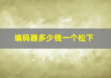 编码器多少钱一个松下