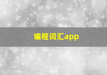 编程词汇app