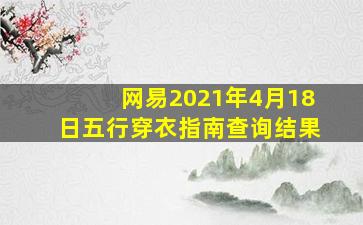 网易2021年4月18日五行穿衣指南查询结果