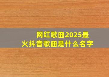 网红歌曲2025最火抖音歌曲是什么名字