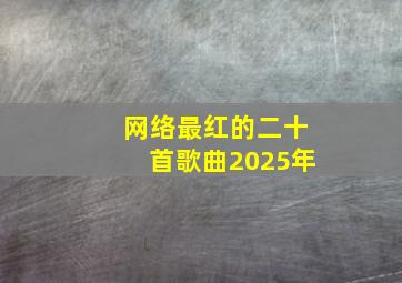 网络最红的二十首歌曲2025年