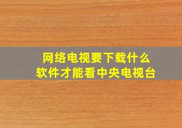 网络电视要下载什么软件才能看中央电视台