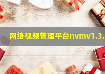 网络视频管理平台nvmv1.3.8