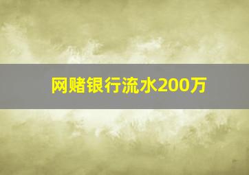 网赌银行流水200万