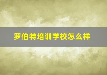 罗伯特培训学校怎么样