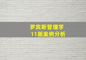 罗宾斯管理学11版案例分析