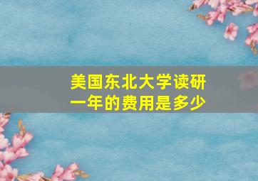 美国东北大学读研一年的费用是多少