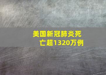 美国新冠肺炎死亡超1320万例