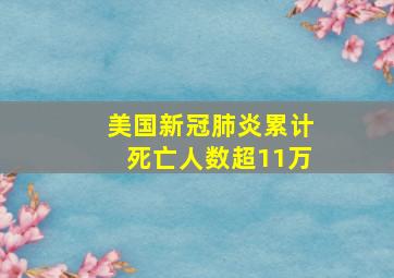 美国新冠肺炎累计死亡人数超11万