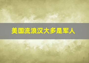 美国流浪汉大多是军人