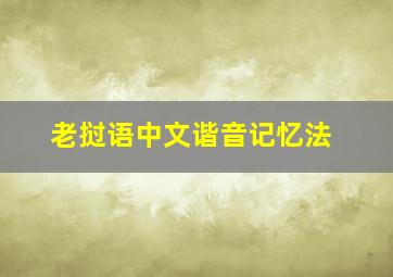 老挝语中文谐音记忆法