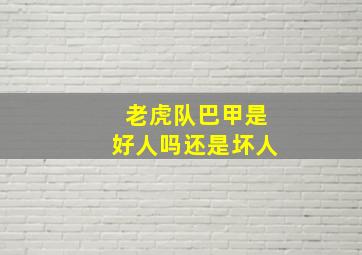 老虎队巴甲是好人吗还是坏人