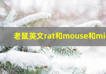 老鼠英文rat和mouse和mice