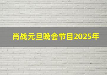 肖战元旦晚会节目2025年