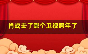 肖战去了哪个卫视跨年了