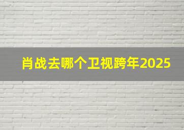 肖战去哪个卫视跨年2025