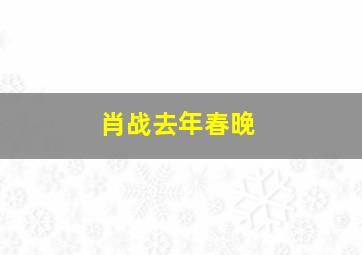 肖战去年春晚