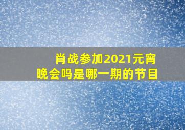 肖战参加2021元宵晚会吗是哪一期的节目