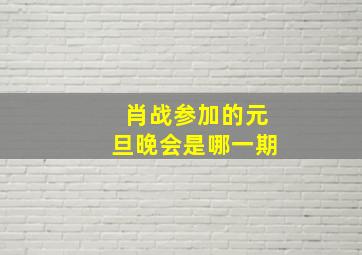 肖战参加的元旦晚会是哪一期