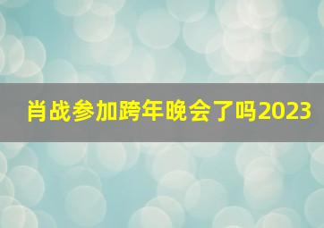 肖战参加跨年晚会了吗2023