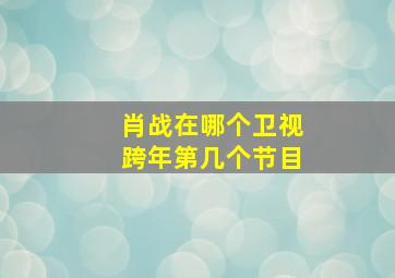 肖战在哪个卫视跨年第几个节目