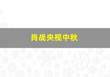 肖战央视中秋