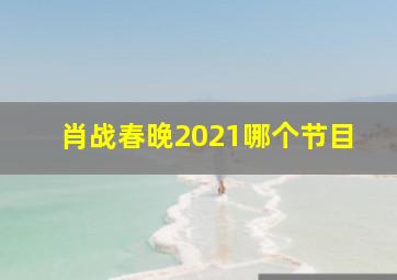 肖战春晚2021哪个节目