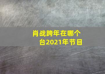 肖战跨年在哪个台2021年节目