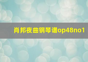 肖邦夜曲钢琴谱op48no1