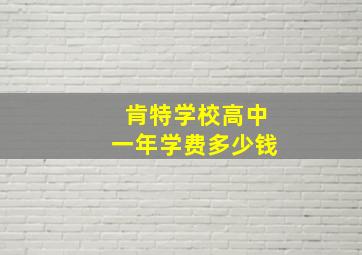 肯特学校高中一年学费多少钱