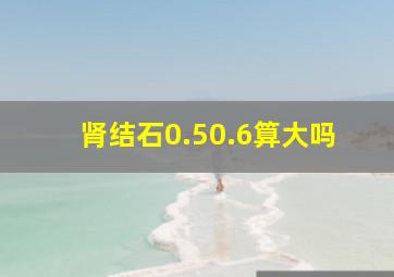 肾结石0.50.6算大吗