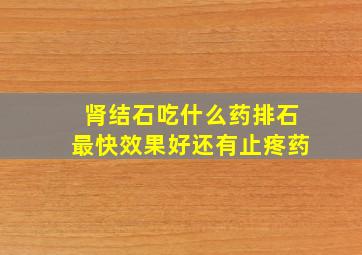 肾结石吃什么药排石最快效果好还有止疼药