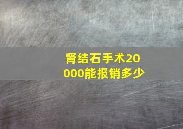 肾结石手术20000能报销多少