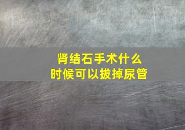 肾结石手术什么时候可以拔掉尿管